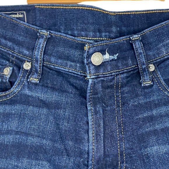 Abercrombie mens Blue Dark Wash Felix Super Slim Stretch Denim Jeans US 31 X 30 - Picture 7 of 12